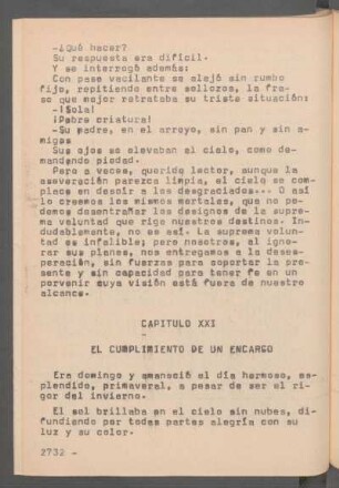 Capítulo XXI - El cumplimiento de un encargo