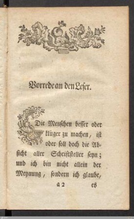 Vorrede an den Leser.