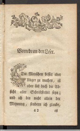 Vorrede an den Leser.