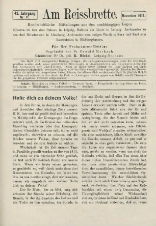 Nr. 11. November 1915.