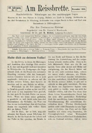 Nr. 11. November 1915.