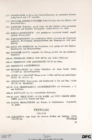 Teppiche (Nr. 1105-1142)