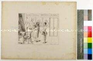 Blatt 4 Lieutenant von Uthmann zum Rapport beim General aus der Folge "Bilder aus dem Lieutenantsleben. Erinnerung an Rudolph von Uthmann"