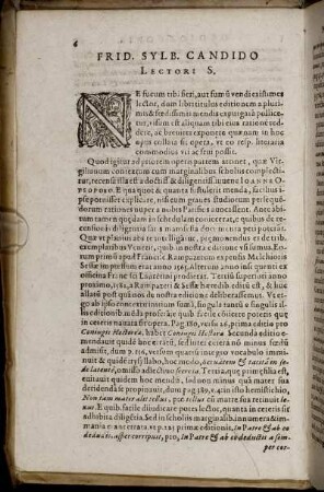 Frid. Sylb. Candido Lectori S. [Præfatio]