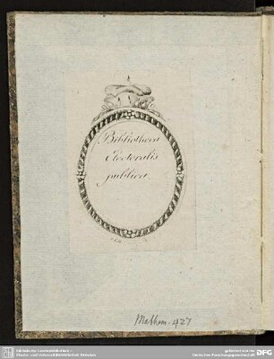 Exlibris: Bibliotheca Electoralis publica.