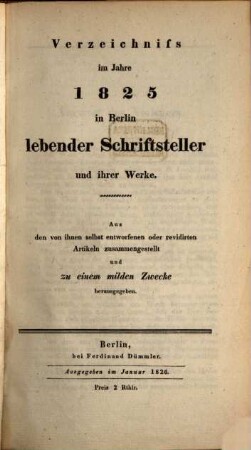 Gelehrtes Berlin : im Jahre .... 1825 (1826)
