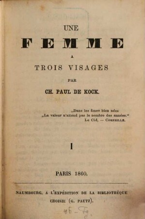 Une femme a trois visages. 1