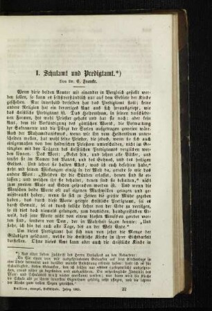 Schulamt und Predigtamt