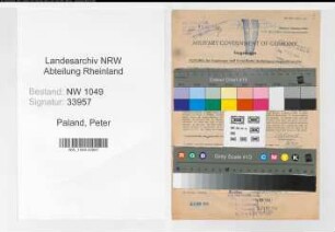 Entnazifizierung Peter Paland , geb. 11.09.1890 (Zugfuehrer)