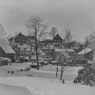 Sohland im Winter : Sohland. Ortsansicht mit Gehöften. Winteraufnahme