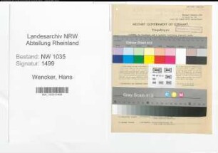 Entnazifizierung Hans Wencker , geb. 03.06.1883 ()