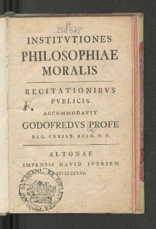 Institvtiones Philosophiae Moralis