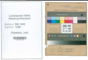 Entnazifizierung Julia Suwelack , geb. 24.11.1921 (Grafikerin)