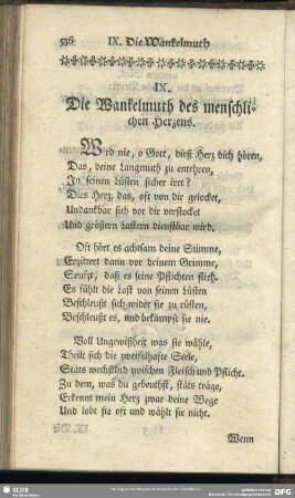 IX. Die Wankelmuth des menschlichen Herzens