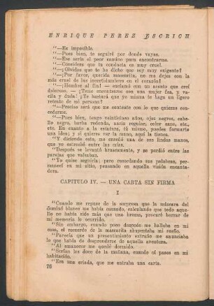 Capítulo IV - Una carta sin firma