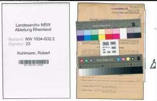 Entnazifizierung Robert Kuhlmann , geb. 30.04.1907 (Buchpruefer)