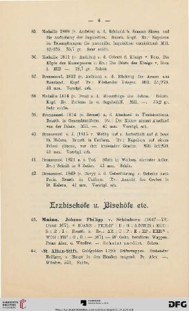 Erzbischöfe u. Bischöfe etc. (Nr. 43-61)