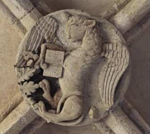 Schlussstein: Löwe (Symbol des Evangelisten Markus)