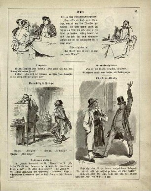 "Nur!" "Berechtigte Frage" "Künstler-Stolz"