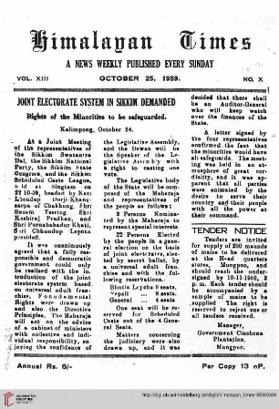 No. X (25 October 1959)