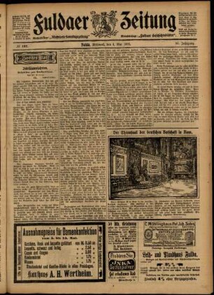 Zweite Ausgabe vom Mittwoch, den 06. Mai 1903.