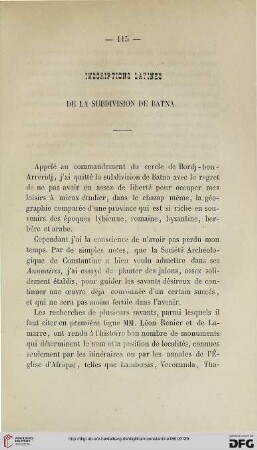 5: Inscriptions latines de la subdivision de Batna
