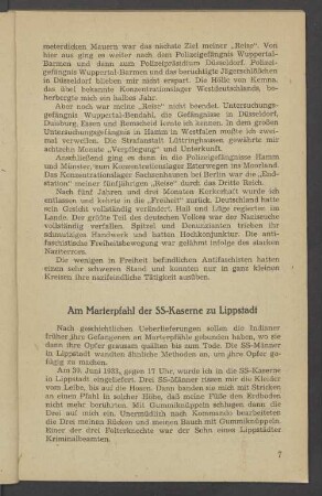 Am Marterpfahl der SS-Kaserne zu Lippstadt