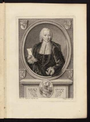 David a Stetten S. Caes. Maj. Josephi II. a Consiliis actualib. Trigesim octavus reipubl. Augustanae Duumvir.