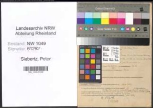 Entnazifizierung Peter Siebertz , geb. 21.09.1913 (Schreiner)