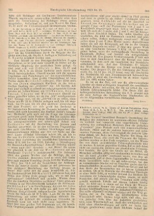 366-367 [Rezension] Büchler, Adolph, Types of Jewish-Palestinian Piety from 70 B. C. E. to 70 C. E. The ancient pious men