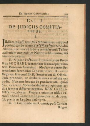 Cap. II. De Iudiciis Comitialibus.
