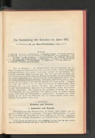 1. Abschnitt. Kolonie und Heimat.
