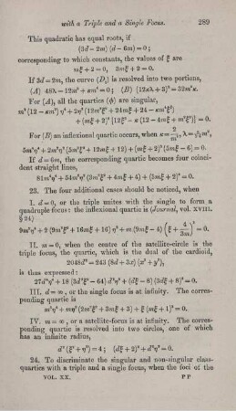 On plane curves of the fourth class with a triple and a single focus. [Fortsetzung].