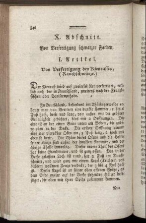 X. Abschnitt. Von Verfertigung schwarzer Farben.