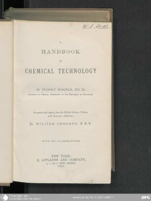 A Handbook of chemical Technology : with 336 ill.