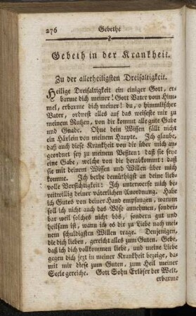 Gebeth in der Krankheit. - Anrufung Gottes.