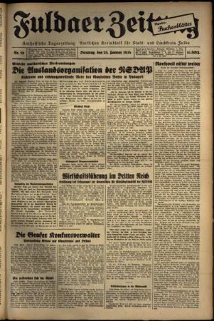 Ausgabe vom Dienstag, den 25. Januar 1938.