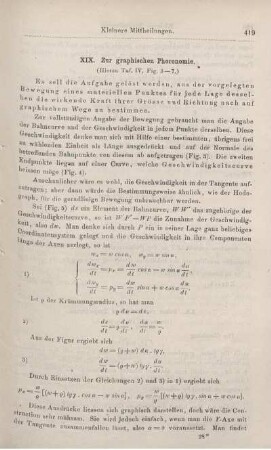 XIX. Zur graphischen Phoronomie.