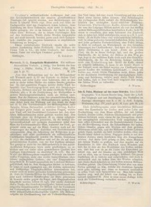 419-420 [Rezension] Warneck, D. G., Evangelische Missionslehre