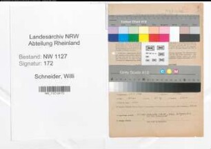 Entnazifizierung Willi Schneider , geb. 13.09.1900 (Lehrer)