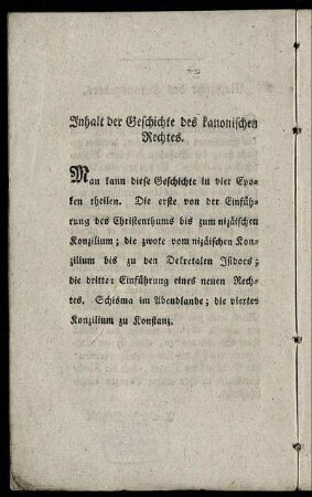 Inhalt der Geschichte des kanonischen Rechtes.
