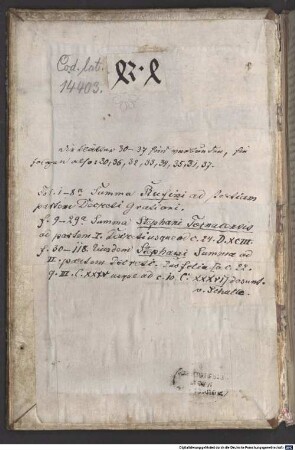 Summa in partem III decreti Gratiani - BSB Clm 14403