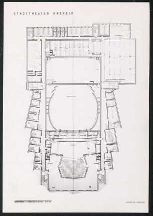 Stadttheater, Krefeld: Grundriss 2. OG, 2. Entwurf