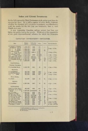 Canadian Governments Securities