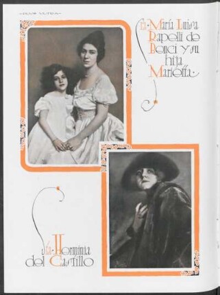 Sra. María Luisa Rapelli de benci y su hija Marietta [y] Sta. Herminia del Castillo