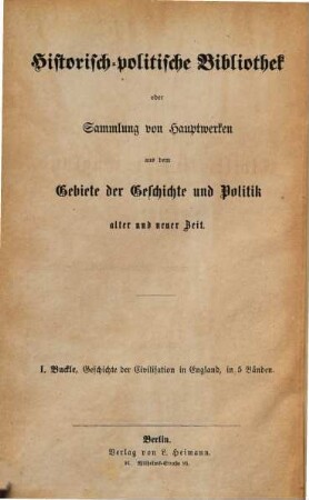 Henry Thomas Buckle's Geschichte der Civilisation in England, 4