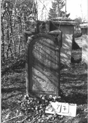 Grabstein 277 (Index: 99786560) Zustand: größtenteils abgeblättert Maße HxBxT: 139x64x21 cm: Grabstein 277