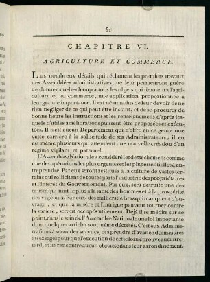 61-64, Chapitre VI. Agriculture et Commerce