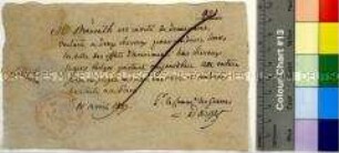 Passierschein für M. Beaurath 11. April 1809
