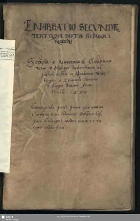 Enarratio secundae tertiaeque partis symboli Niceni - Mscr.Dresd.A.72.a